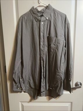 Nautica Men's black and white Button-Down Long Sleeve Shirt